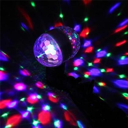 Imagem de Lâmpada Rgb Led Colorida Rotativa Bola Maluca Dupla Bivolt