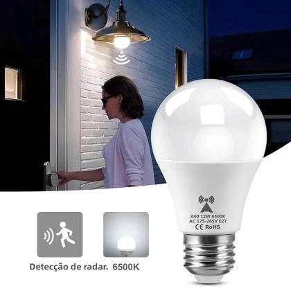 Imagem de Lâmpada Sensor de Presença Noturna LED 12W E27 - Para Quarto, Escadas e Corredor (110V/220V)