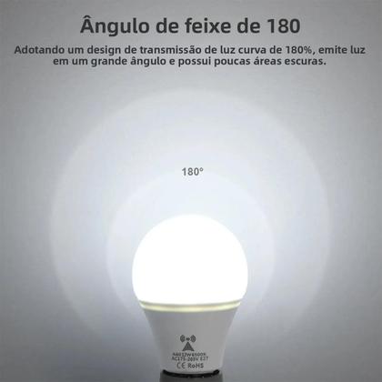 Imagem de Lâmpada Sensor de Presença Noturna LED 12W E27 - Para Quarto, Escadas e Corredor (110V/220V)