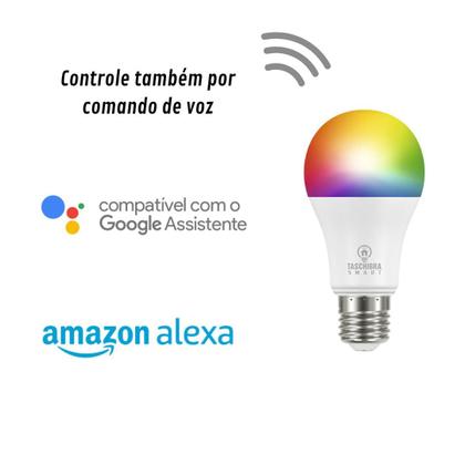 Imagem de Lâmpada Smart Inteligente Alexa Google Wi-Fi LED 10W RGB -Taschibra