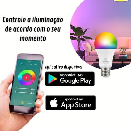 Imagem de Lâmpada Smart Inteligente Alexa Google Wi-Fi LED 10W RGB -Taschibra