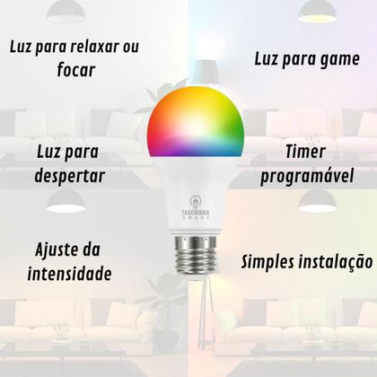 Imagem de Lâmpada Smart Inteligente Alexa Google Wi-Fi LED 10W RGB -Taschibra