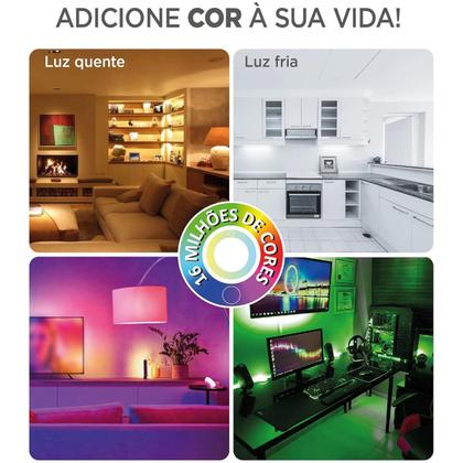 Imagem de Lampada Smart Led Inteligente App Celular wifi 10W RGB Ajustavel Iluminaçao Dimerizaçao Decoraçao Casa Quato Sala