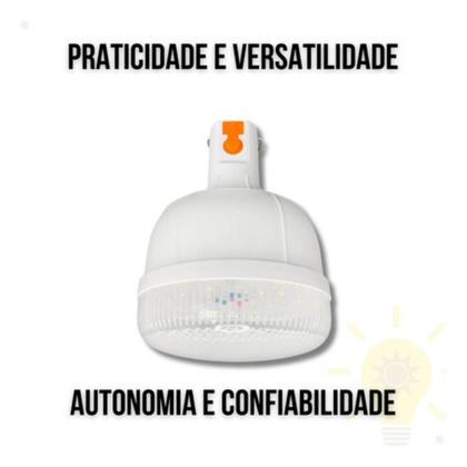 Imagem de Lâmpada Solar de Emergência 38W com Bateria 4000mAh Recarregável Via Luz Solar Gancho Embutido para Manuseio