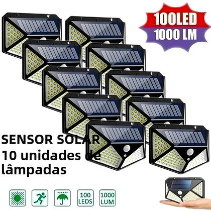 Imagem de Lâmpada Solar De Parede Externa À Prova d'Água Com Sensor De Movimento 100 LED Para Jardim, Pátio E