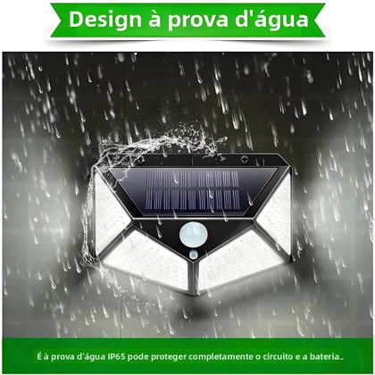 Imagem de Lâmpada Solar De Parede Externa À Prova d'Água Com Sensor De Movimento 100 LED Para Jardim, Pátio E