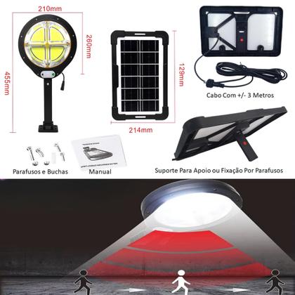 Imagem de Lâmpada Solar Inteligente 200W com Sensor de Movimento e Controle Remoto LKY0044