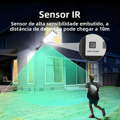Imagem de Lâmpada Solar LED de Alta Potência (680000LM) com Sensor de Movimento - Ideal para Parede e Rua