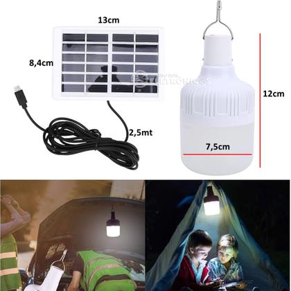 Imagem de Lâmpada Solar Recarregável Carregamento Solar e USB Alta Qualidade LK3120