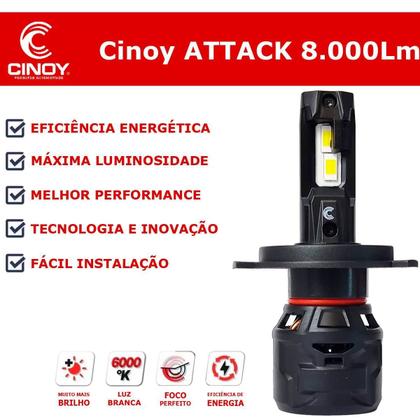 Imagem de Lâmpada Super Led Cinoy Attack 6000k HB3 HB4 60W 8000Lm