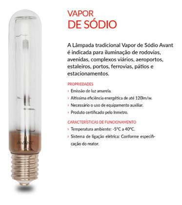 Imagem de Lâmpada Tubular Vapor De Sódio E40 Reator 150w 100v