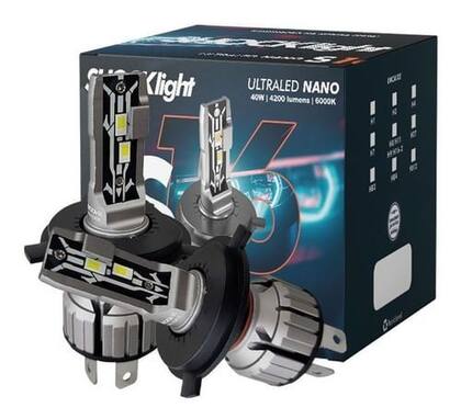 Lâmpada Ultra Led H4 S16 6000k 8.400lumens Shocklight O Par