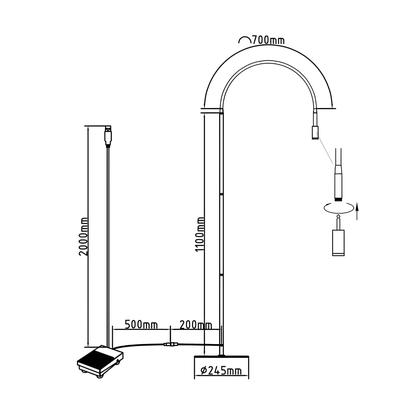 Imagem de Lâmpada UV Para Extensões De Cílios, Luminária De Chão Com Controle Por Pedal Para Extensões De