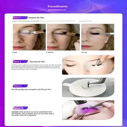 Imagem de Lâmpada UV Para Extensões De Cílios, Luminária De Chão Com Controle Por Pedal Para Extensões De