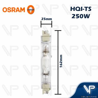 Imagem de Lâmpada vapor metalico duplo contato osram 250w 4200k(branco neutro)fc2 hqi-ts ndl