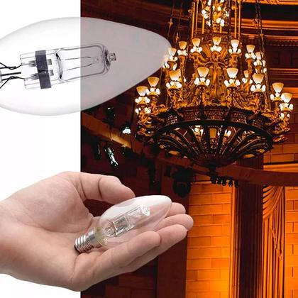 Imagem de Lâmpada Vela Lisa Halogena 28w 220V E27 Clara Dimerizável