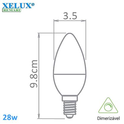 Imagem de Lâmpada Vela Lisa Halogena 28w 220V E27 Clara Dimerizável