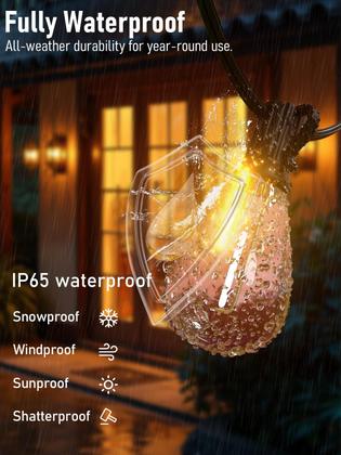 Imagem de Lâmpadas de corda externas luckystyle 15m LED 16+1 2700K