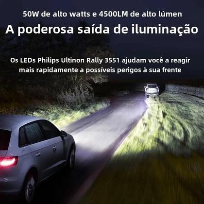 Imagem de Lâmpadas de Farol de Carro Philips Ultinon Rally LED 6500K - H4, H7, H11, HB3, HB4, HIR2 (4500lm, 50W)