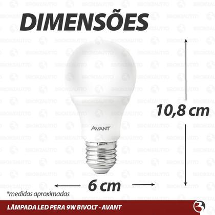 Imagem de  Lâmpadas Led Branca Bivolt 9w C/ 6Un 6500w Bulbo E27 Avant