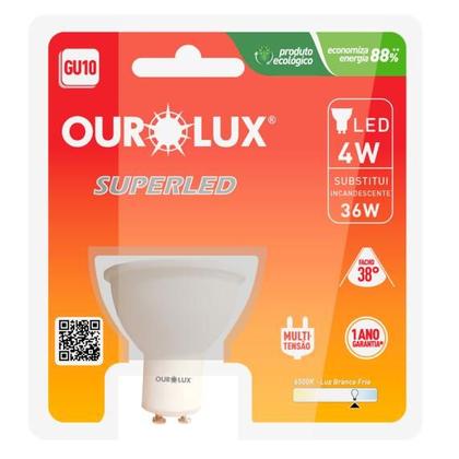 Imagem de Lâmpadas Led Dicróica Gu10 Bivolt 4w 2700k Luz Amarela Ourolux
