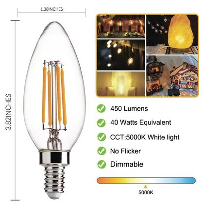 Imagem de Lâmpadas LED H&D Home Interchanges E12 4W 5000K, pacote com 6