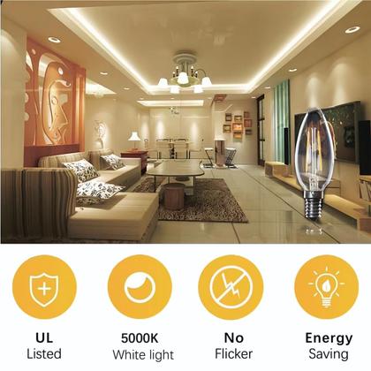 Imagem de Lâmpadas LED H&D Home Interchanges E12 4W 5000K, pacote com 6