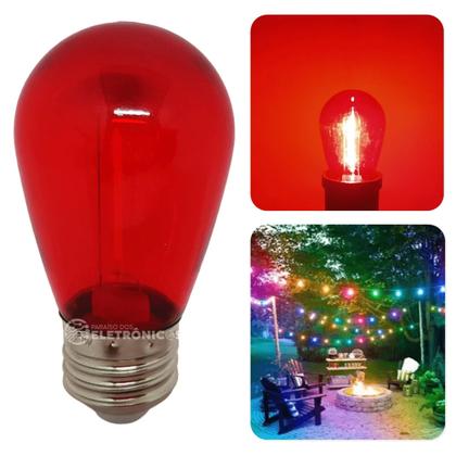 Imagem de Lâmpadas Led Retrô Coloridas Boloinhas 1w S14 110v Abajurs Luminárias Jardim 61462