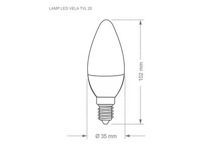 Imagem de Lâmpadas led taschibra vela tvl25 clara 3w e14 c/adpt