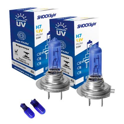 Imagem de Lâmpadas Super brancas Farol Baixo GM Agile 2010-2014 H7 8500k + W5W