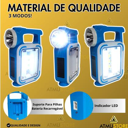 Imagem de Lamparina Lampião Led Lanterna Luminária Recarregável Solar