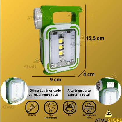 Imagem de Lamparina Lampião Led Lanterna Luminária Recarregável Solar