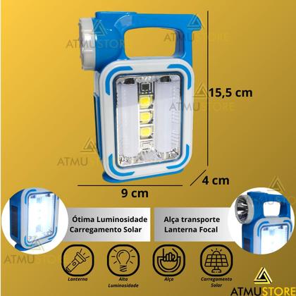 Imagem de Lamparina Lampião Led Lanterna Luminária Recarregável Solar