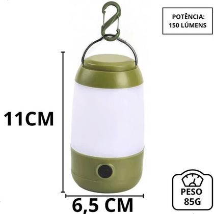 Imagem de Lampião Lanterna Camping Barraca Luz Pesca Trilha Cor Verde KALA