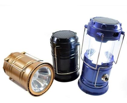 Imagem de Lampião Lanterna Luminária Carregador Solar Led 5800