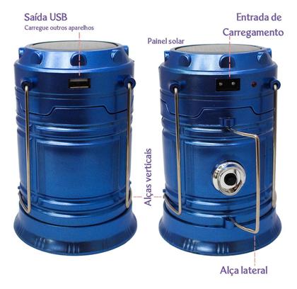 Imagem de Lampião Led Solar Lanterna Luminária Camping Acampamento Pesca Alira Home