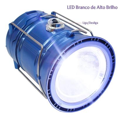 Imagem de Lampião Led Solar Lanterna Luminária Camping Acampamento Pesca Alira Home
