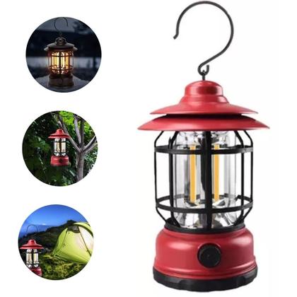 Imagem de Lampião Retro LED Recarregavel USB Tipo C Luminária Portátil