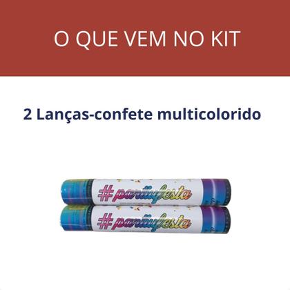 Imagem de Lança Confete Prata, Dourado e Colorido Kit 2 Pçs Para Festa