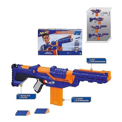 Lança Dardo Nerf Elite Delta Trooper Laranja com Azul Hasbro