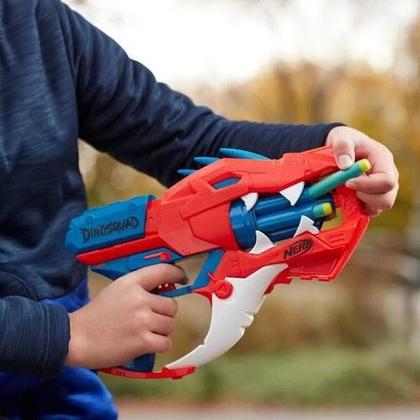 Imagem de Lança Dardos Nerf Dinosquad Raptor-Slash Com Tambor Giratório e 6 Dardos - Hasbro