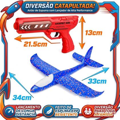 Imagem de Lançador de Aviões com Aviãozinho Planador Premium com Luz Brincar no Parque
