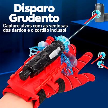 Imagem de Lançador de Teias Infantil com Luvas e 3 Dardos homem aranha