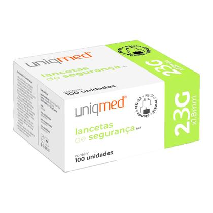 Imagem de Lancetas de segurança 1,8mm x 23g paii cx 100un uniqmed