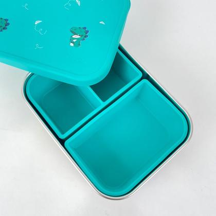 Imagem de Lancheira Bento Box em Aço Inox com Divisórias Removíeis Leo - Petit Piá