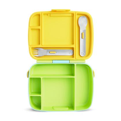 Imagem de Lancheira Bento Box Munchkin Amarelo Verde Azul com Talheres