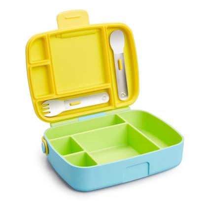 Imagem de Lancheira Bento Box Munchkin Amarelo Verde Azul com Talheres