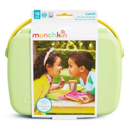 Imagem de Lancheira Bento Box Munchkin Amarelo Verde Azul com Talheres
