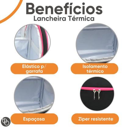 Imagem de Lancheira Bolsa térmica frasqueira alimentos marmita bebidas com alça 3 em 1  bubag