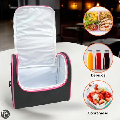 Imagem de Lancheira Bolsa térmica frasqueira alimentos marmita bebidas com alça 3 em 1  bubag